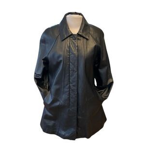 Vintage 90s Wilson’s Button Up Leather Jacket, M Zip Lining!